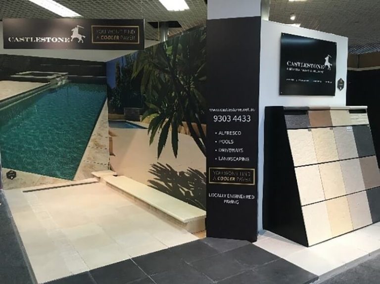 Castlestone paving and capping display at Home Base in Subiaco